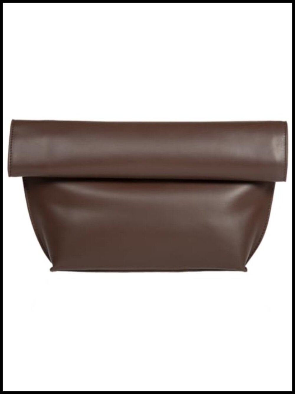 Oversize Foldover Clutch Faux Leather with Gold Hardware Crossbody